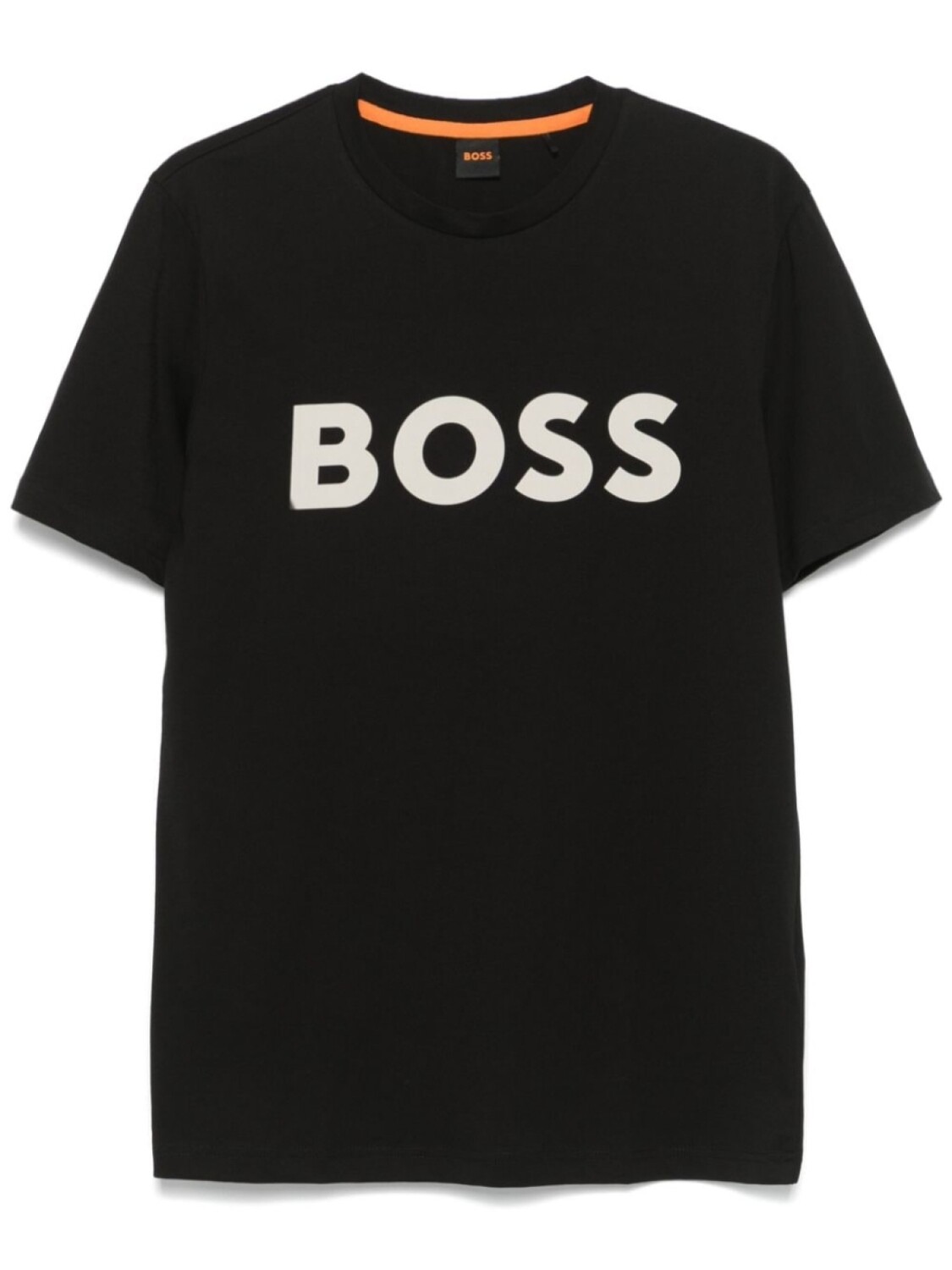 

Футболка BOSS из хлопка с прорезиненным логотипом, черный