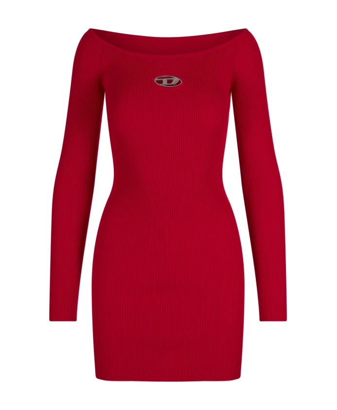 

Красное платье из вискозы и полиэстера Diesel, красный