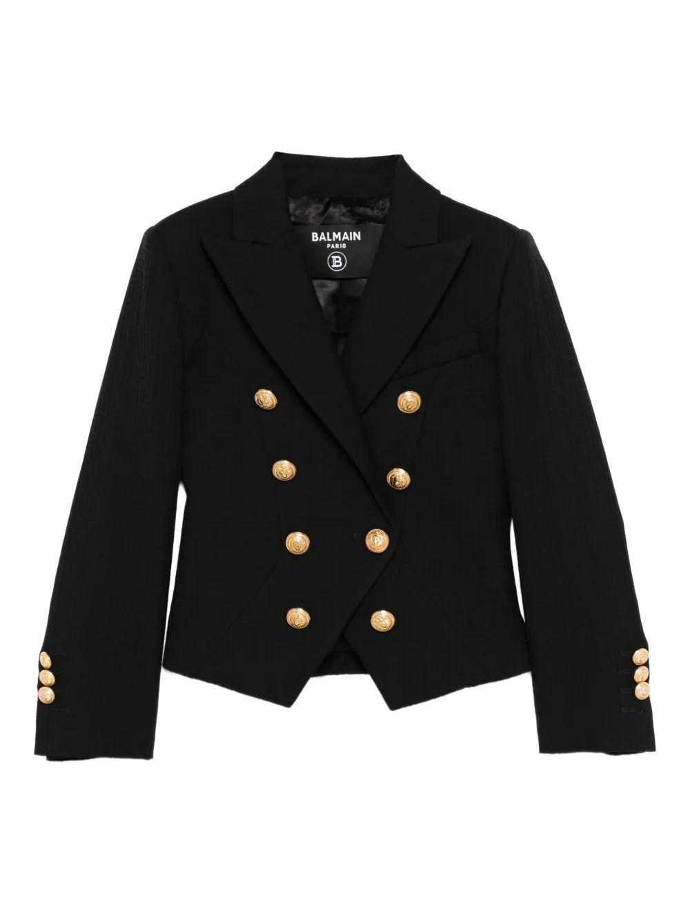 

Двубортный пиджак на пуговицах Balmain Kids, черный