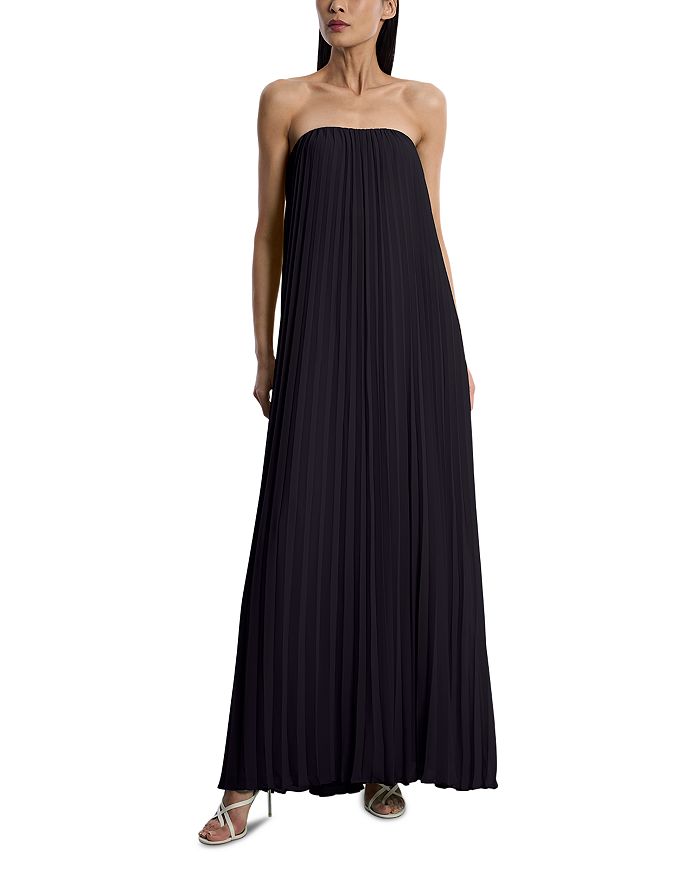 

Плиссированное платье BCBGMAXAZRIA, черный