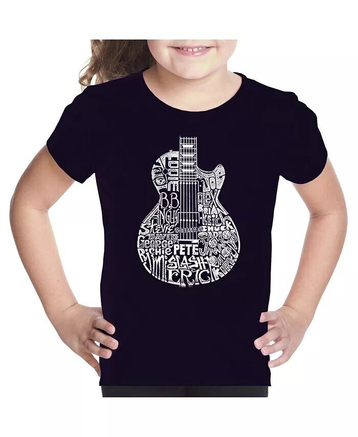 

Футболка Big Girl's Word Art - Rock Guitar Head LA Pop Art, черный