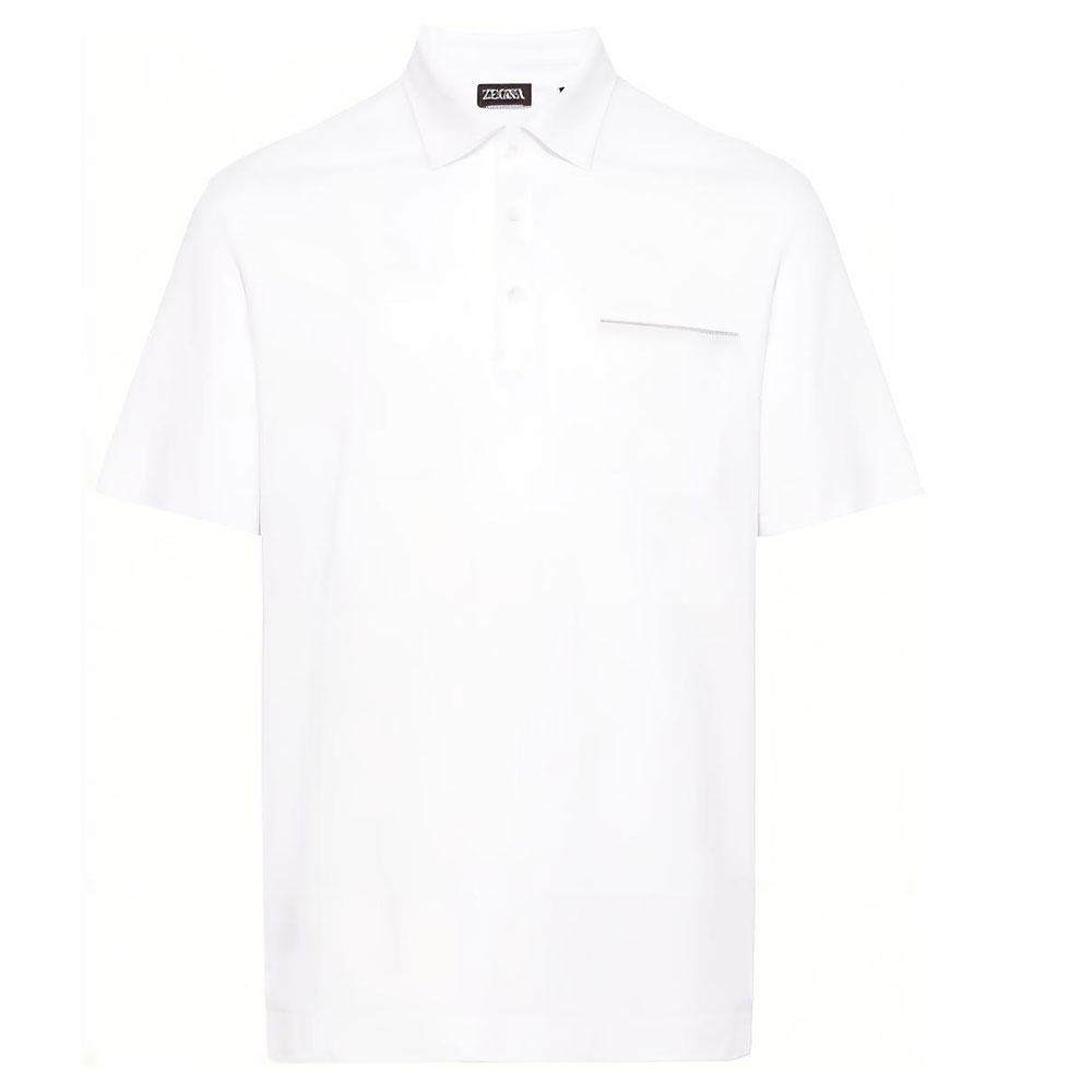 

Поло с коротким рукавом и пуговицами Ermenegildo Zegna, белый