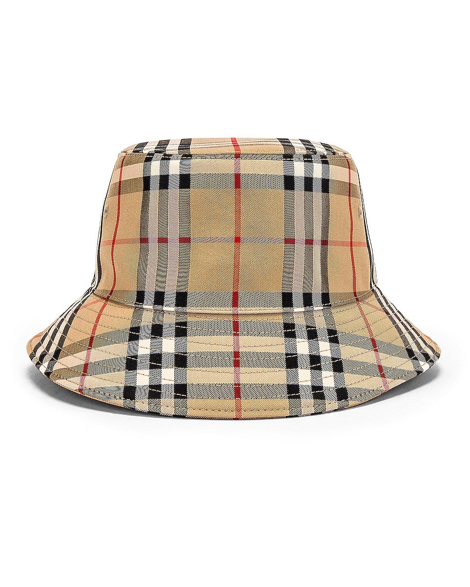 Шапка Burberry Heavy Cotton Check Bucket, цвет Archive Beige — фото 4