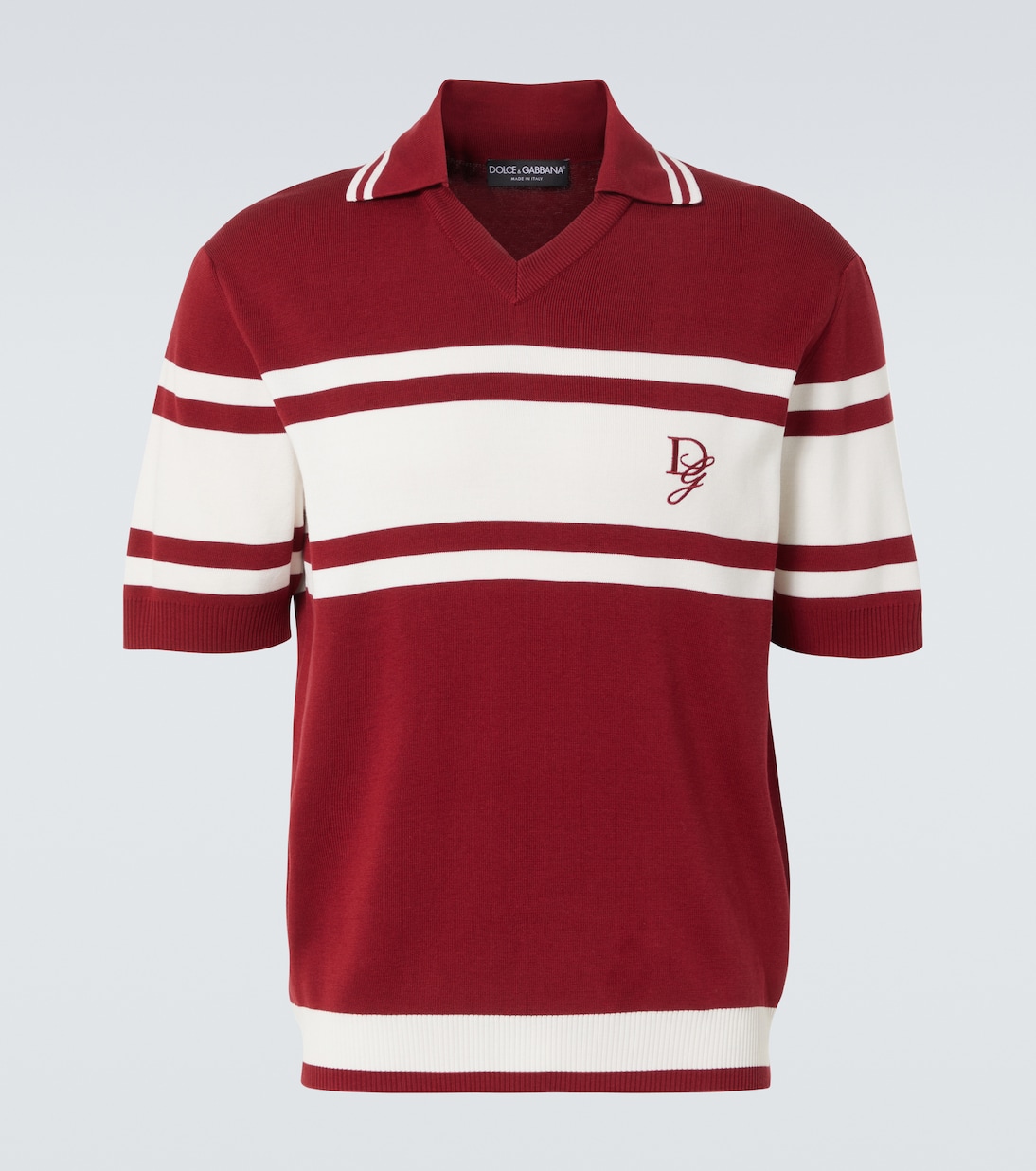 

Шёлковая и хлопковая поло Dolce&Gabbana, Bordeaux/Bianco