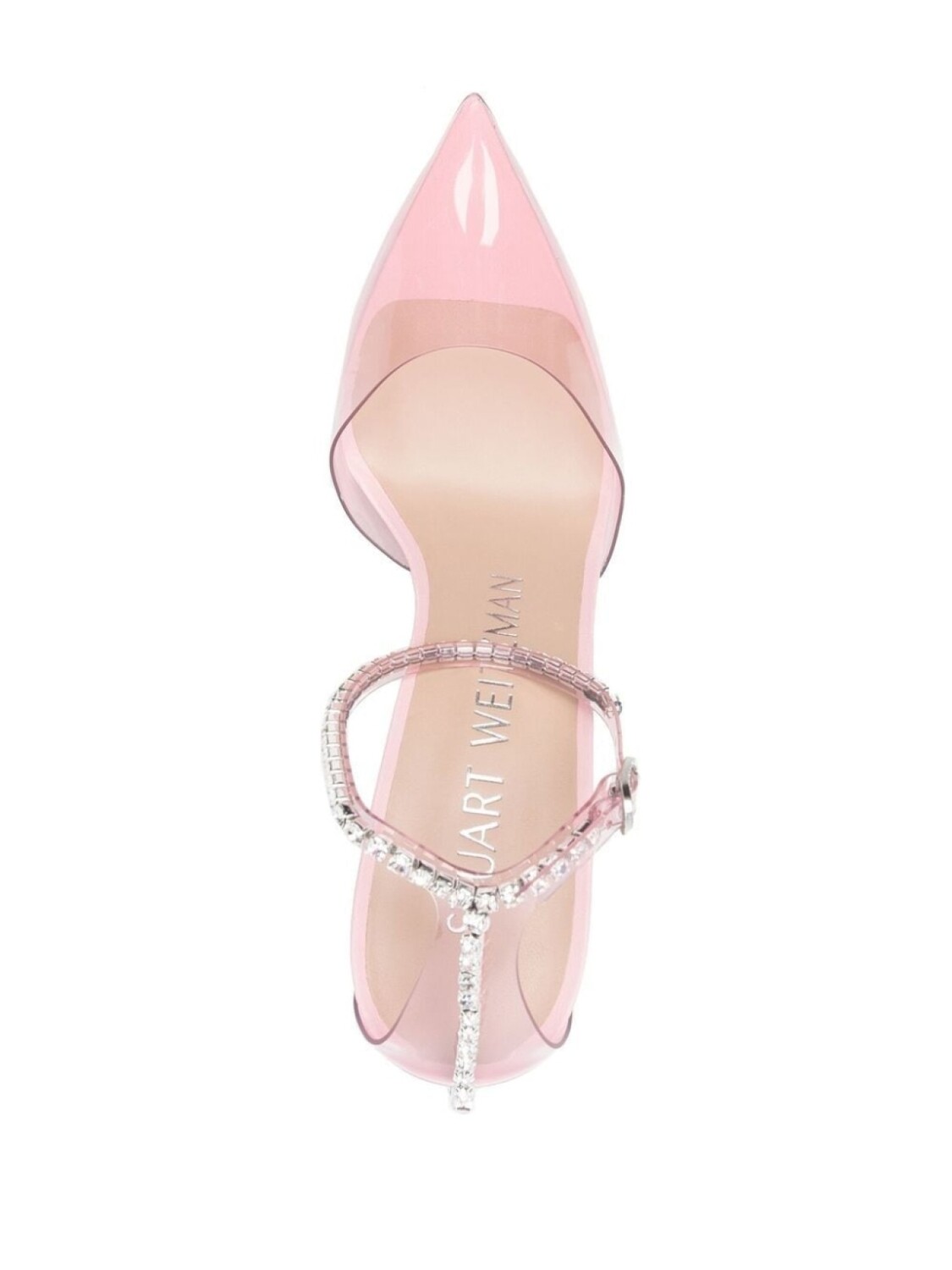 Stuart Weitzman туфли с кристаллами и заостренным носком, розовый — фото 3