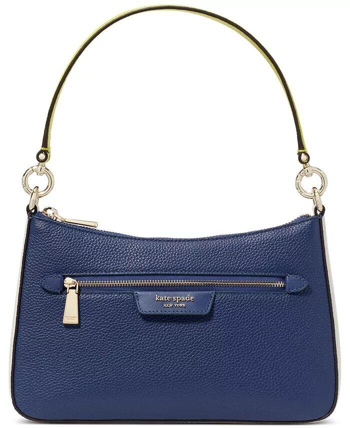 

Маленькая трансформируемая сумка через плечо Hudson из шагреневой кожи с цветными блоками Kate Spade New York, синий