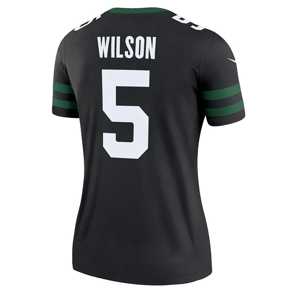 Женское джерси черного цвета Nike Garrett Wilson Legacy New York Jets Alternate Legend, цвет Jet Black — фото 4