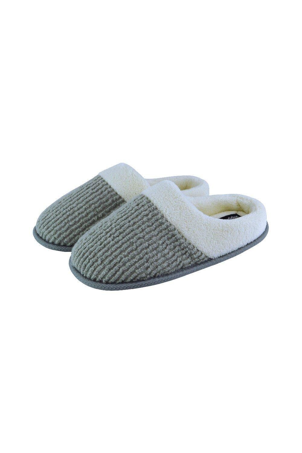 Тапочки-мюли без шнуровки на подошве из пены с эффектом памяти Slipper Snob, серый