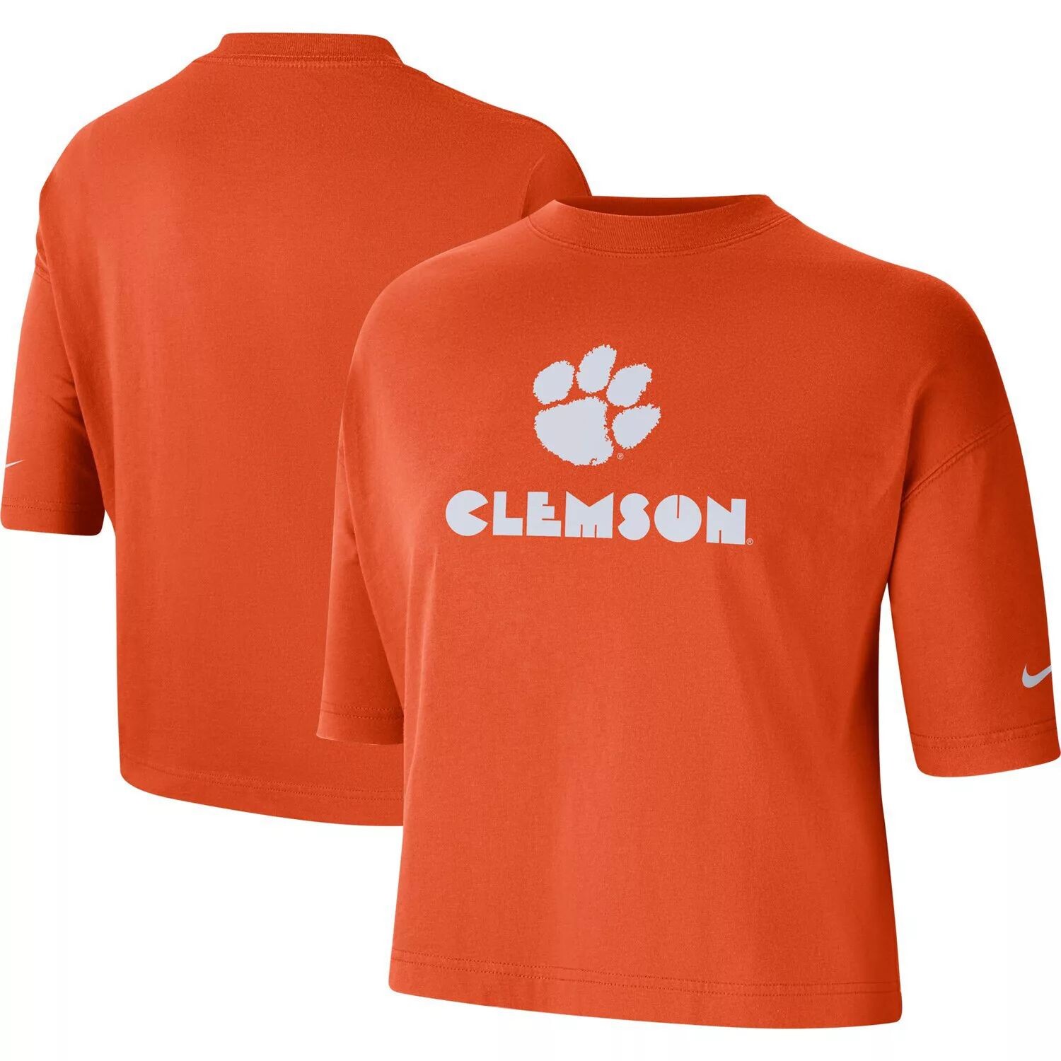 

Женская укороченная футболка Nike Orange Clemson Tigers Performance Nike