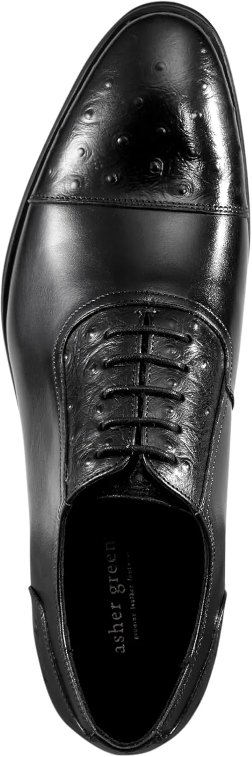 Мужские туфли Asher Green AG114 из натуральной кожи, оксфорды, с носком типа кап, на шнуровке, броги - бирюзовые, светло-коричневые, коричневые, зеленые, серые, черный — фото 3