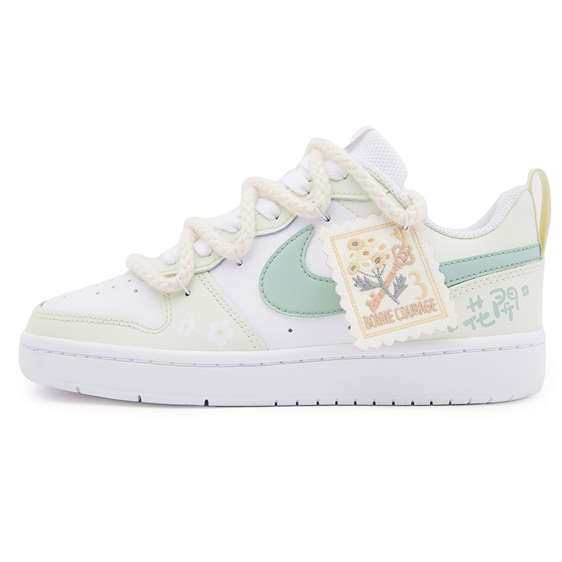 

Детские кроссовки для скейтбординга Court Borough Low 2 Low Top для подростков Nike, белый/зеленый