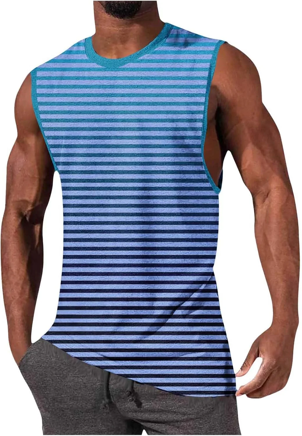 

Мужские майки с градиентным принтом в полоску для спорта