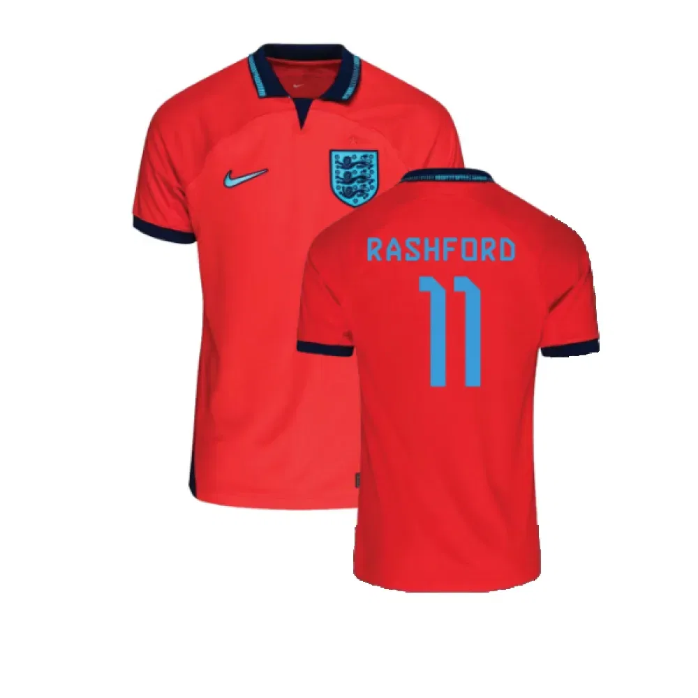 Футболка Англия выездная 2022-23 Рашфорд 11 England, красный