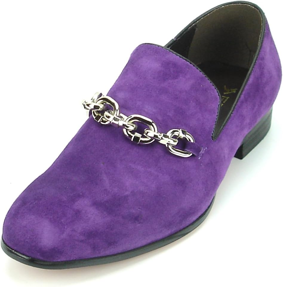 

Мужские замшевые лоферы без шнурков FI-7191 с цепочкой Fiesso By Aurelio Garcia, фиолетовый