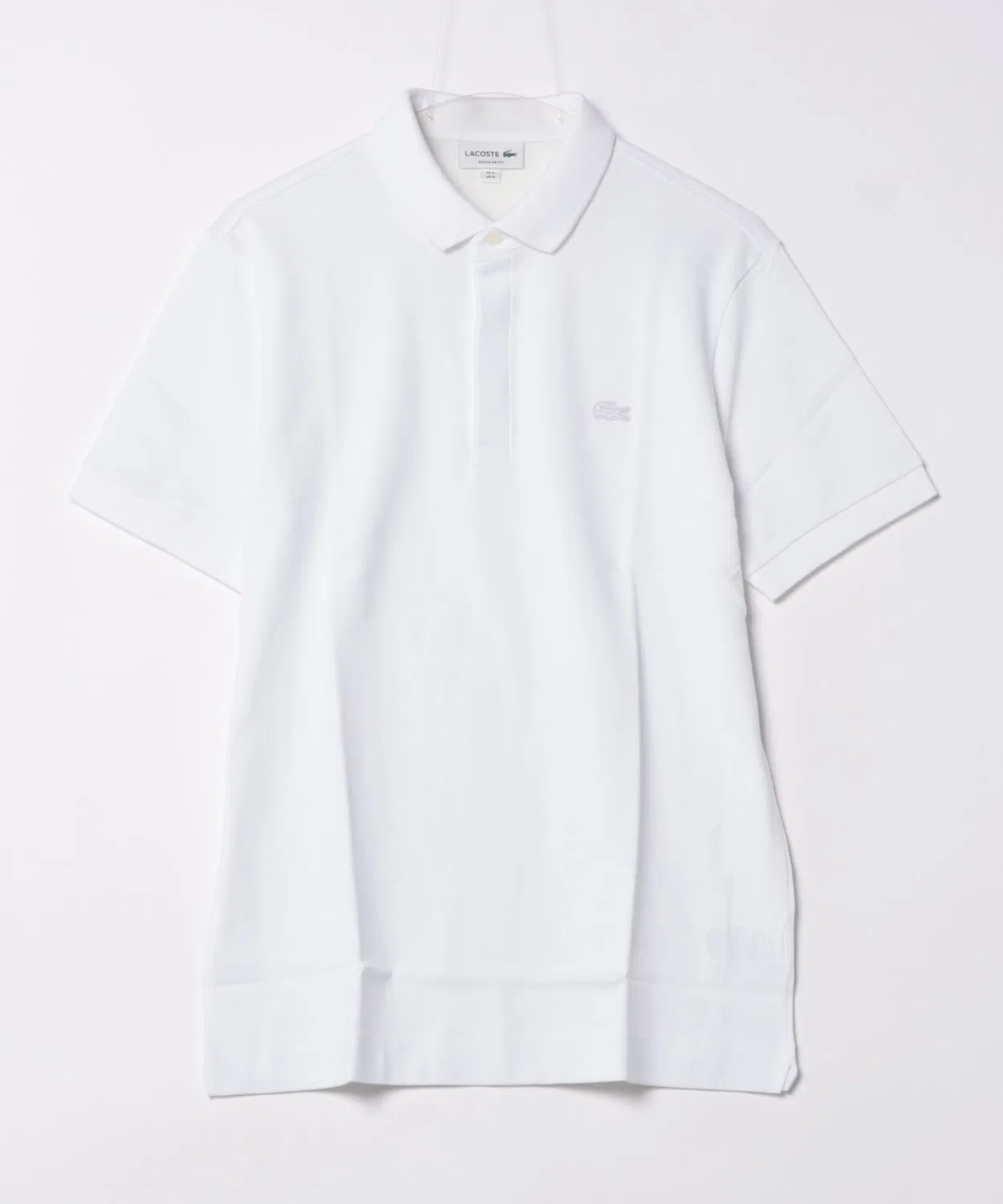 Поло Lacoste из пике с воротником-стойкой, белый