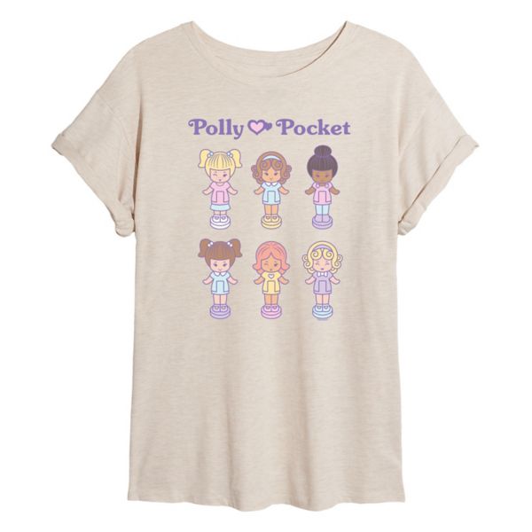 

Футболка оверсайз с принтом куклы для подростков Polly Pocket, бежевый