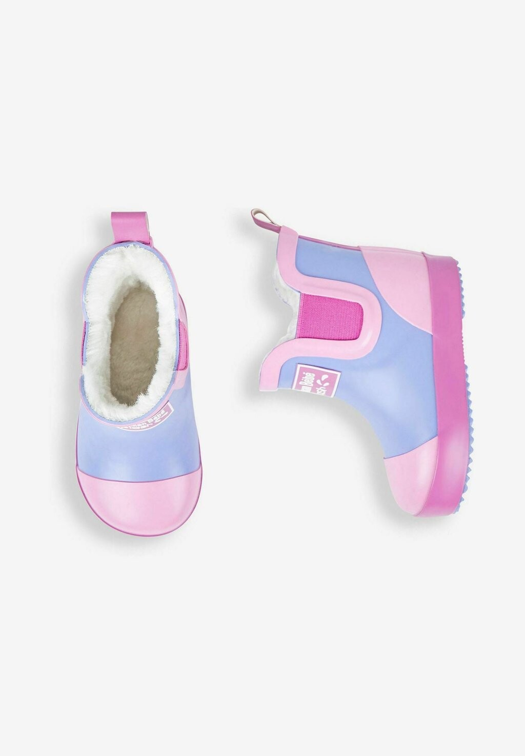 Сапоги резиновые Cosy Lined Color Block JoJo Maman Bébé, цвет lilac — фото 3