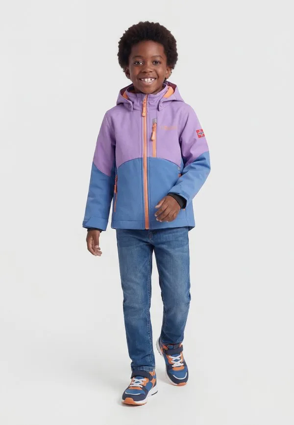 Куртка из мягкого материала balestand Trollkids, Violet Sorbet/Cornflower/Coral Haze