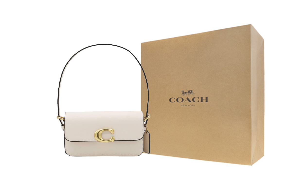 

COACH Кожаная женская сумка через плечо бежевая