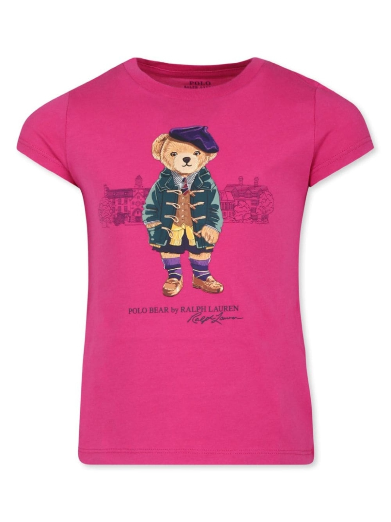 

Ralph Lauren Kids футболка с принтом плюшевого мишки, розовый