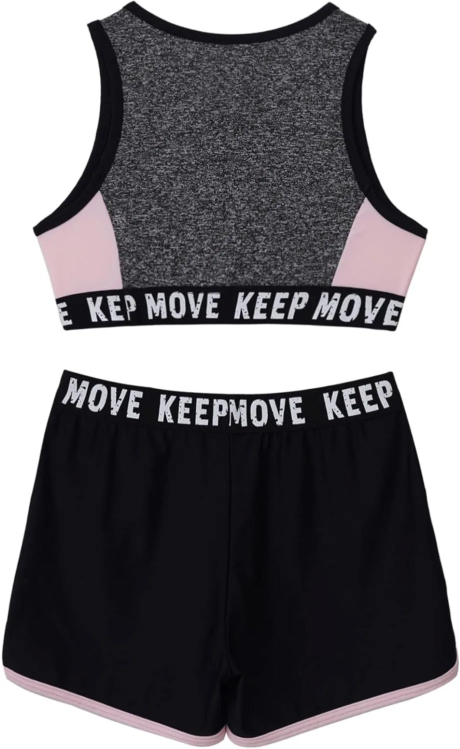 Детский спортивный костюм с принтом Yeeye, топ и шорты, Zipper Grey — фото 2