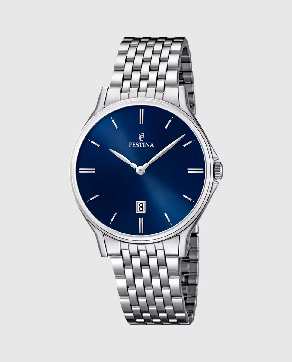 

Мужские часы F16744/3 Acero Classico из серебристой стали Festina, серебряный