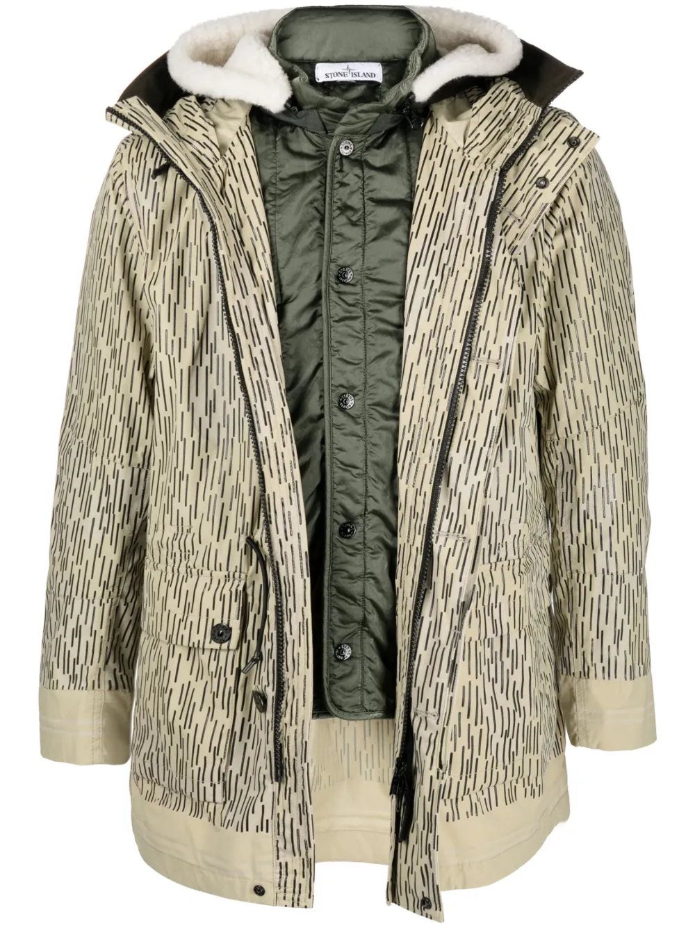 

Многослойная парка с принтом Rain Camo Stone Island, нейтральный