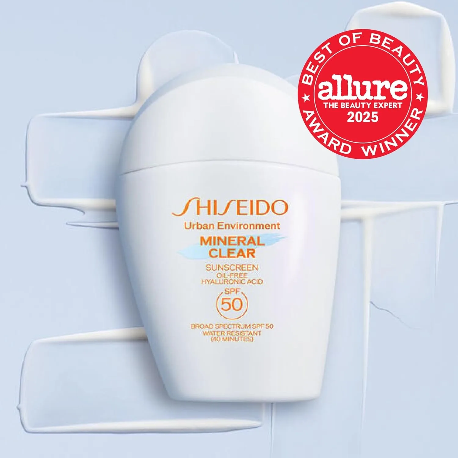 Shiseido Urban Environment Mineral Clear Sunscreen SPF 50 - выравнивает тон, сияние, морщины и упругость кожи, водостойкий 40 минут, некомедогенный, 30 мл — фото 2