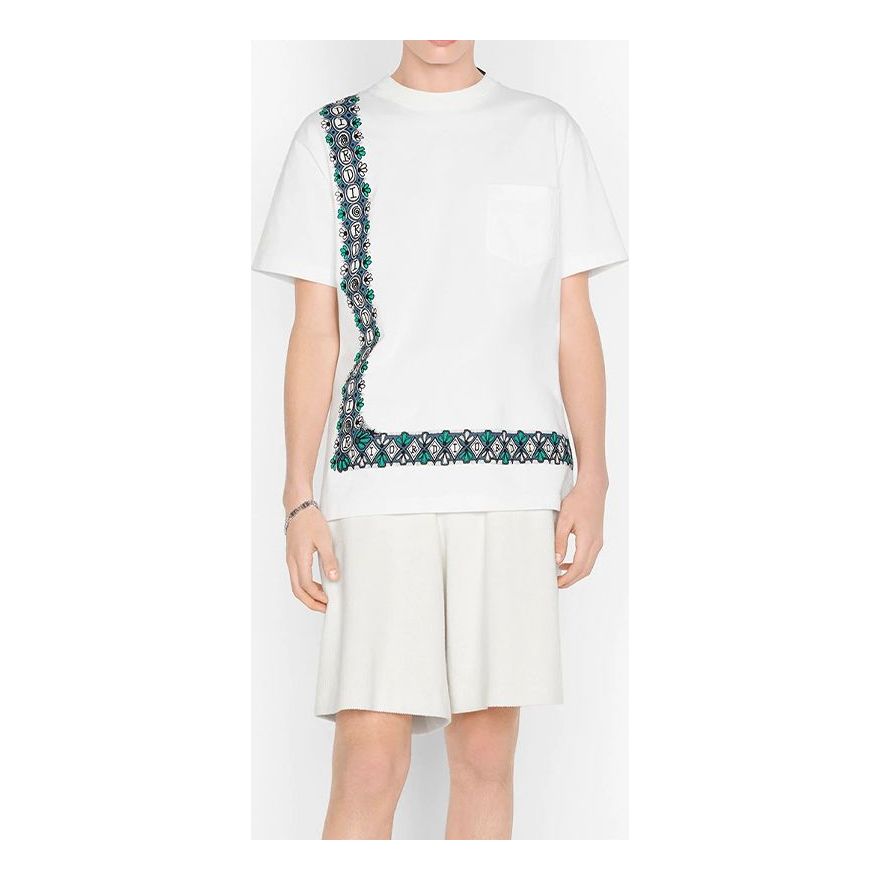 

Футболка DIOR And Shawn Stussy Asymmetrical Print Oversized Short Sleeve For Men White 033J644B0554-C085, белый