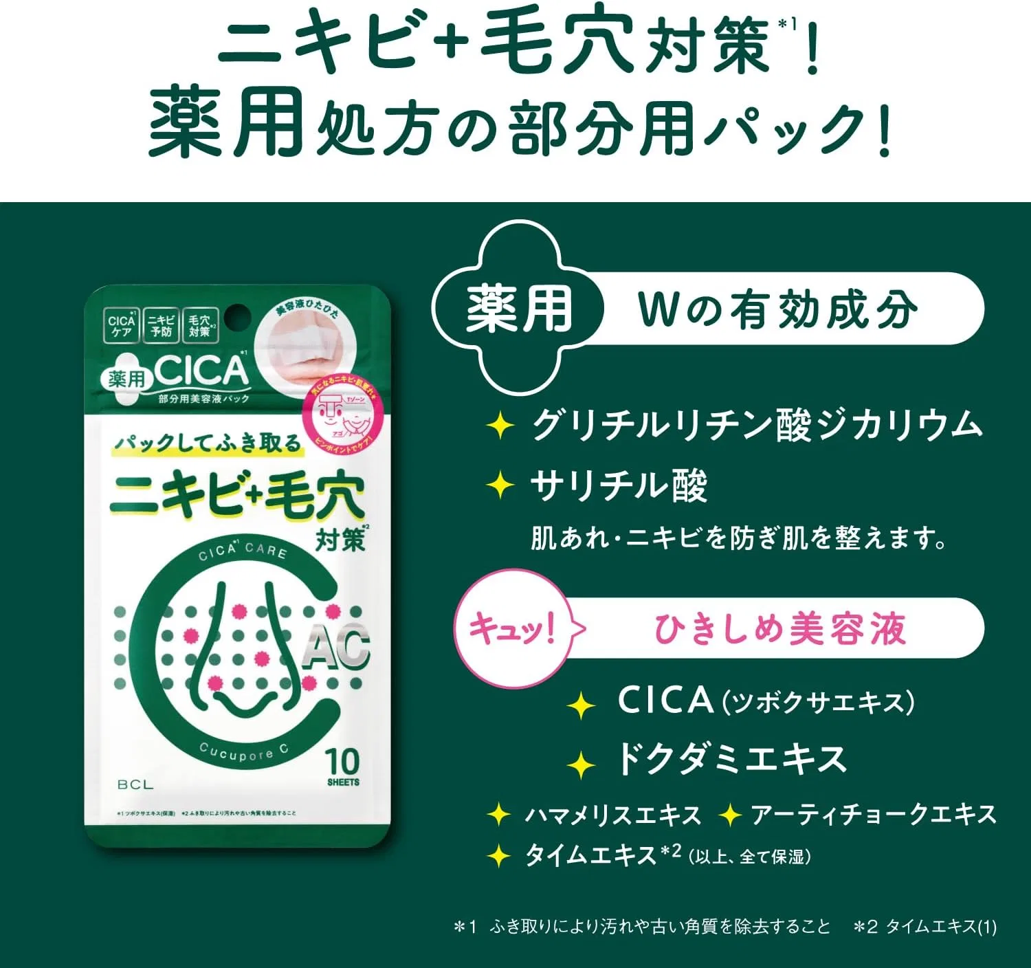 Пластырь для пор от акне Styling Life Kyukupoa C Blackhead Clear Medicated Acne Pack, 10 шт — фото 2