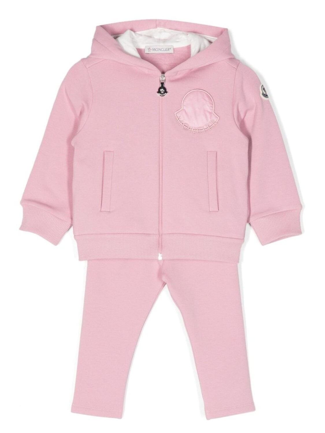 

Moncler Enfant спортивный костюм с вышитым логотипом, розовый