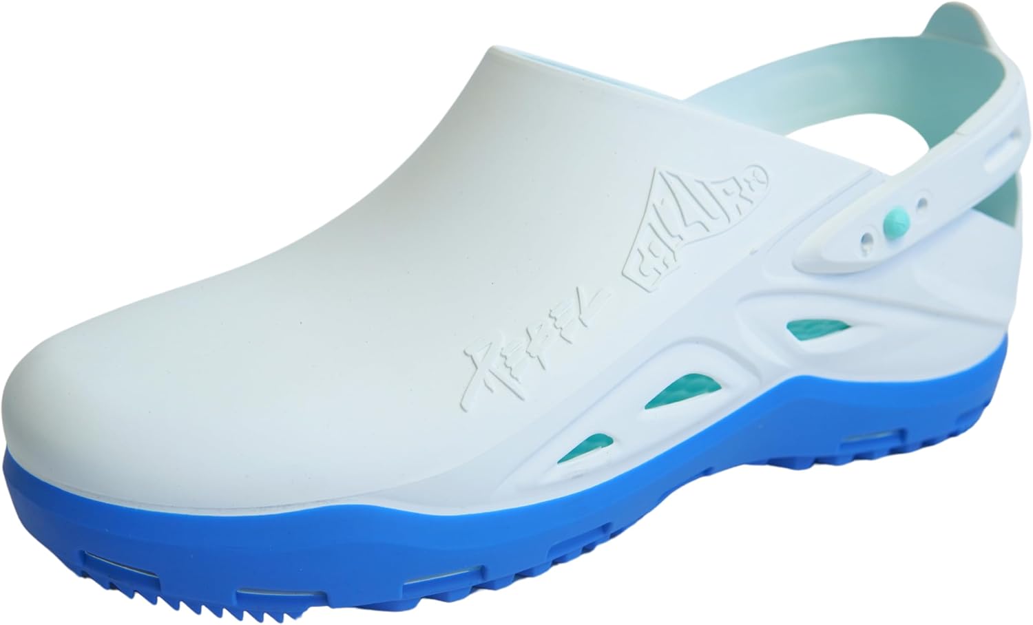 

Сабо CALZURO Rebel Work с интегрированным задним ремешком - автоклавируемая итальянская профессиональная обувь - противоскользящие сабо с регулируемой системой T-Close - профессиональная обувь для мужчин и женщин, белый/синий