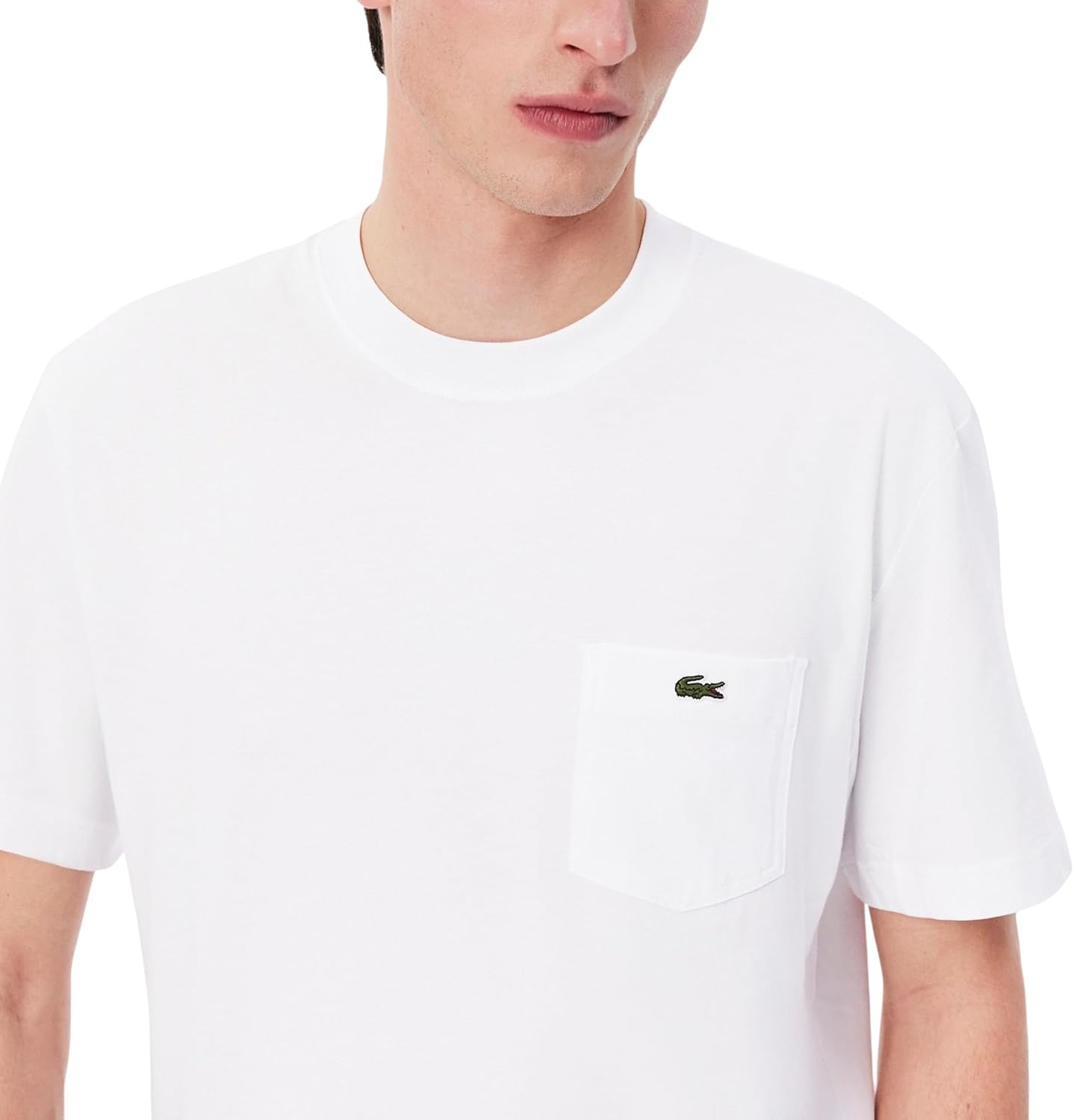 Футболка мужская Lacoste с нагрудным карманом, белый — фото 2