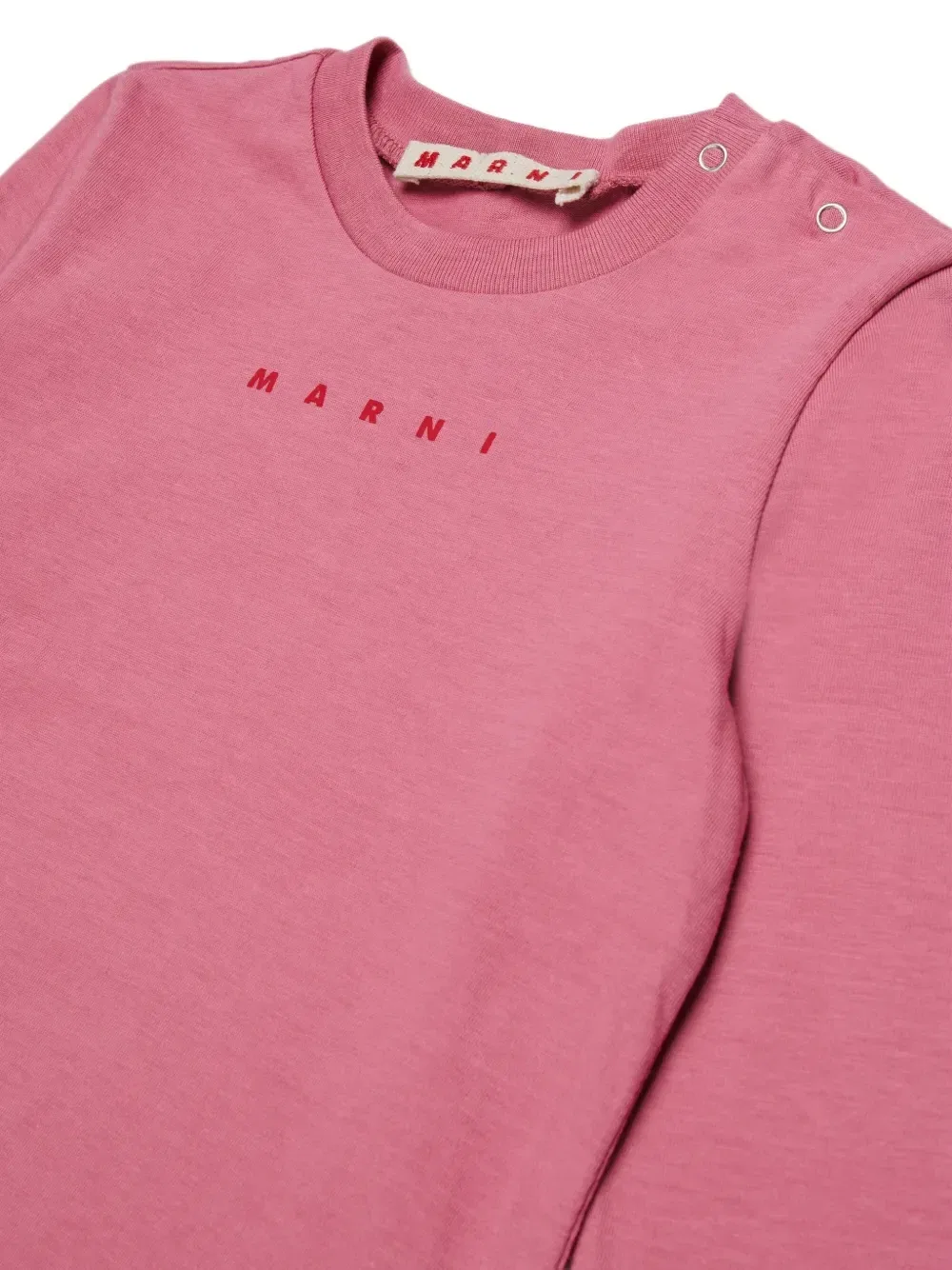 Футболка с длинными рукавами и логотипом Marni Kids, розовый — фото 3