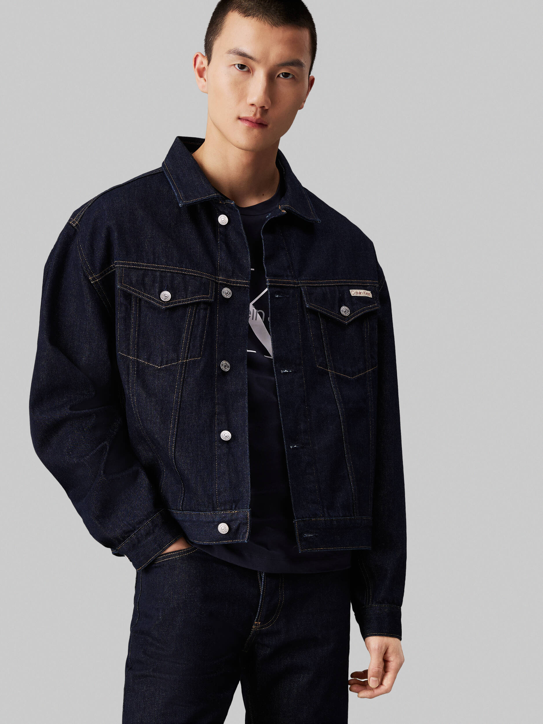 

Куртка CALVIN KLEIN JEANS di jeans Relaxed fit, темно-синий