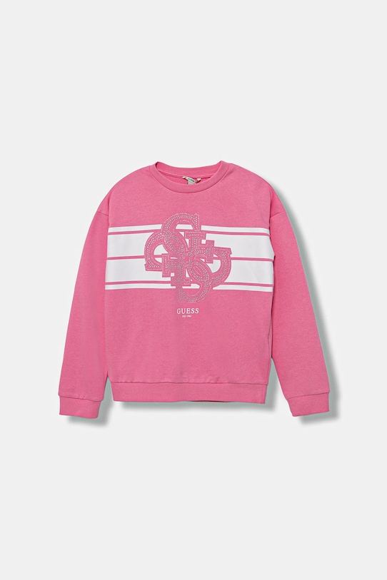

Детская хлопковая толстовка Guess, розовый