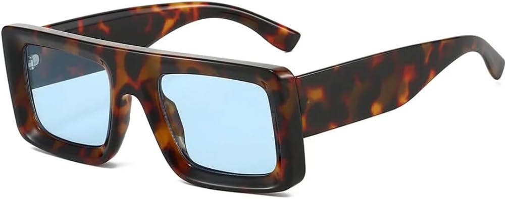 

Ретро-солнцезащитные очки в черепаховой оправе квадратной формы для женщин, стильные и универсальные, для мужчин, с защитой от УФ-излучения UV400 TVTBBVV, Tortoiseshell Blue