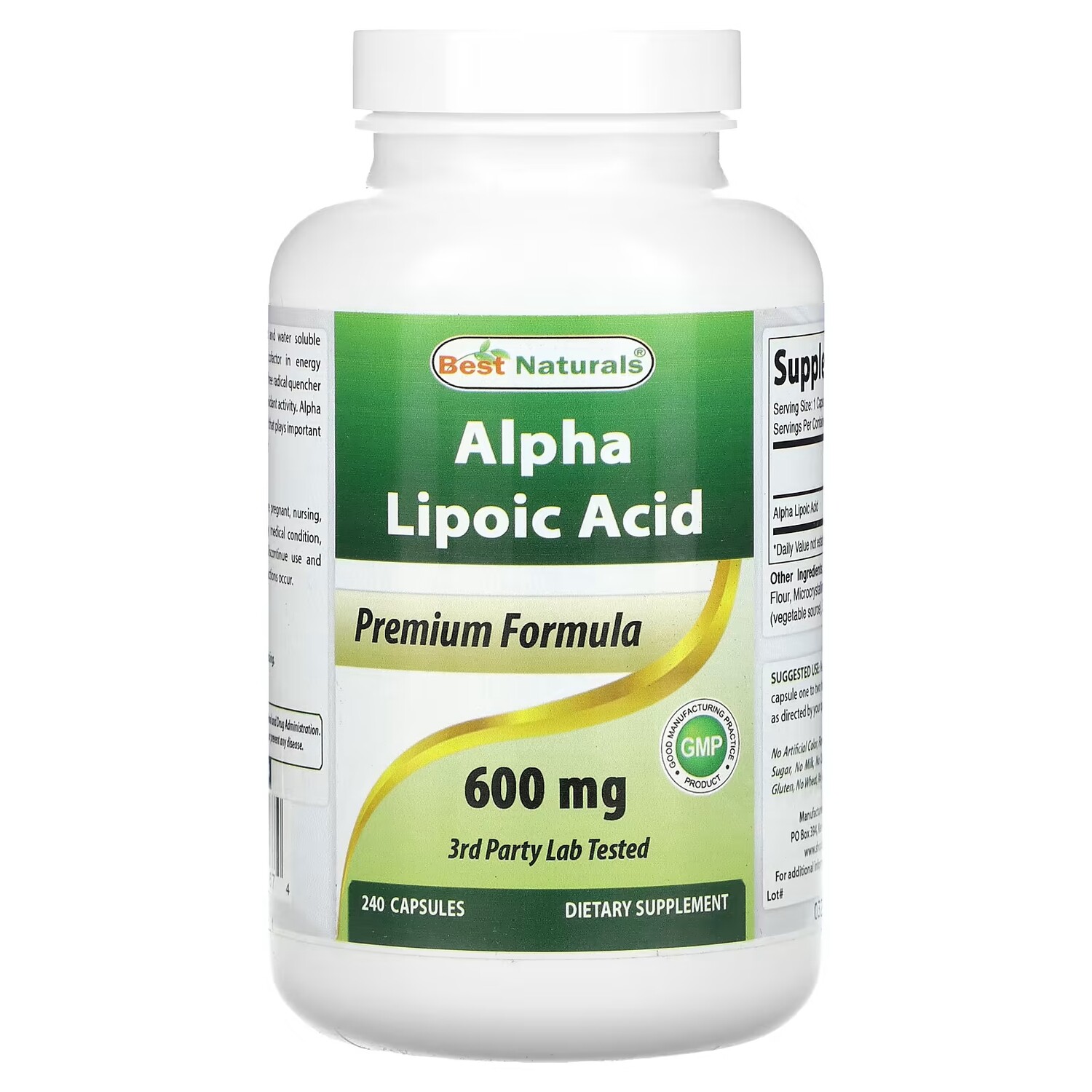 

Best Naturals Альфа-липоевая кислота 600 мг 240 капсул