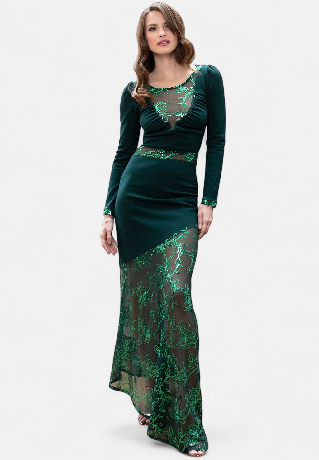 

Вечернее платье ASYMMETRIC MERMAID FIT HotSquash, темно-зеленый