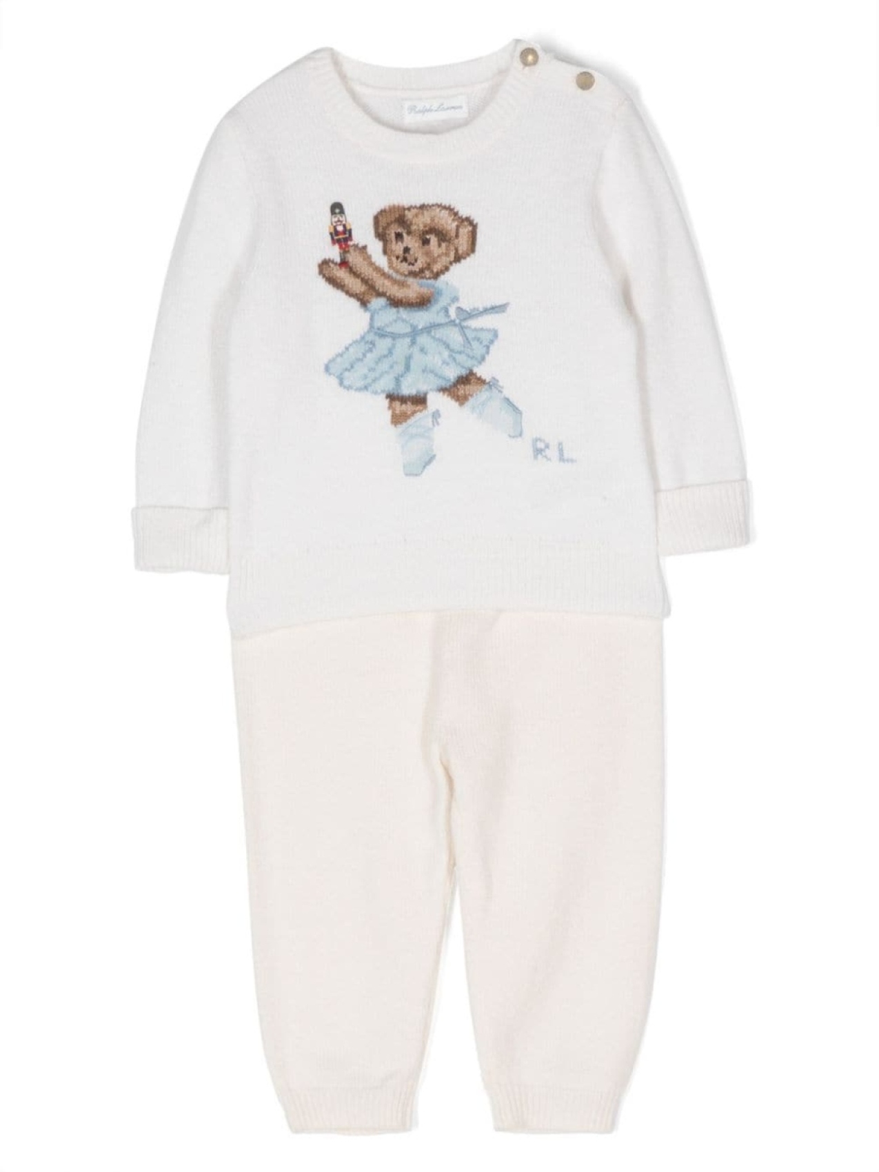 

Ralph Lauren комплект Polo Bear из топа и брюк, нейтральный цвет