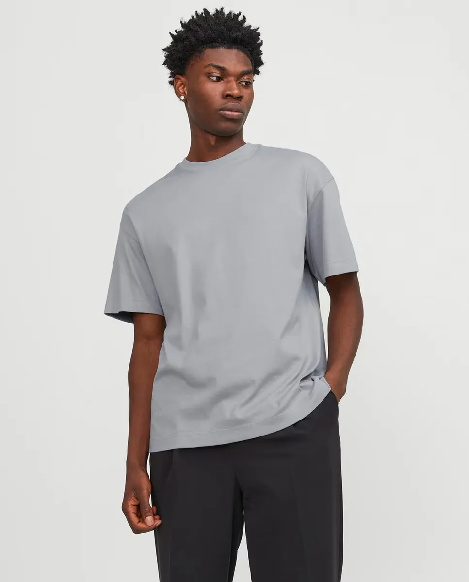 

Мужская однотонная футболка с короткими рукавами Jack & Jones, светло-серый