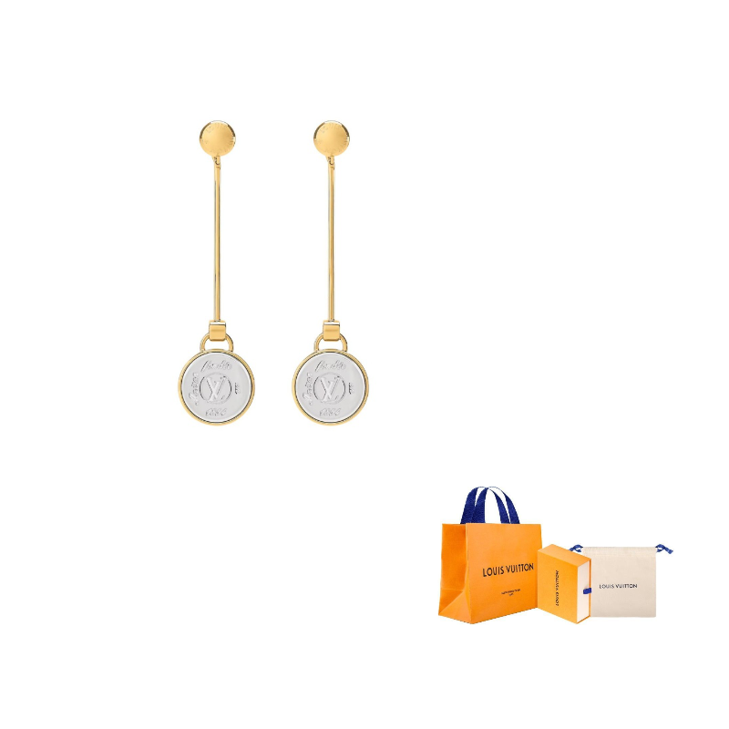 

LOUIS VUITTON Золотые металлические серьги для женщин Gold
