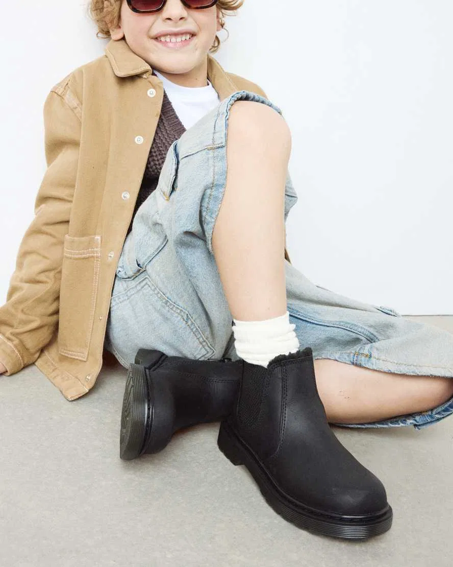 Детские ботинки челси Leonore 2976 с подкладкой из искусственного меха Dr Martens, черный — фото 2