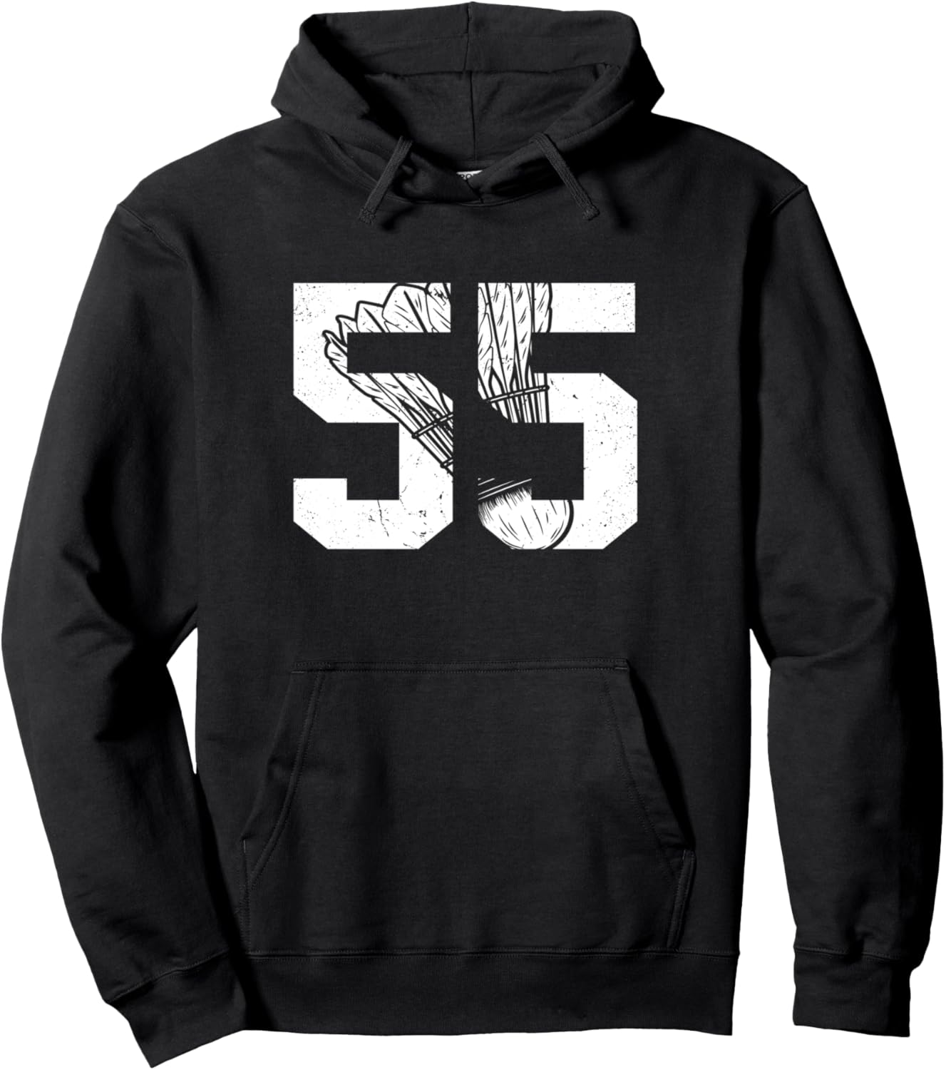 

55-летний именинник, игрок в бадминтон, толстовка с надписью «55 лет» 55 Year Old Birthday Apparel Badminton Boy B-Day, черный