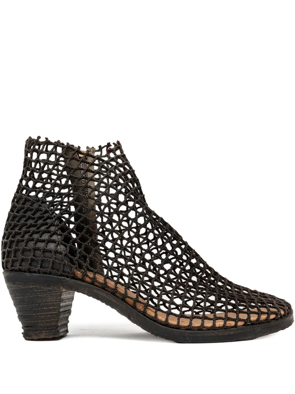 Сапоги на блочном каблуке с узором VERDURA SHOES, коричневый