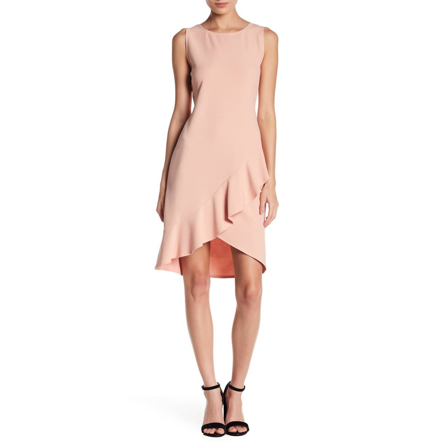 

Платье с оборками по подолу из крепа в цвете Blush Bebe, красный