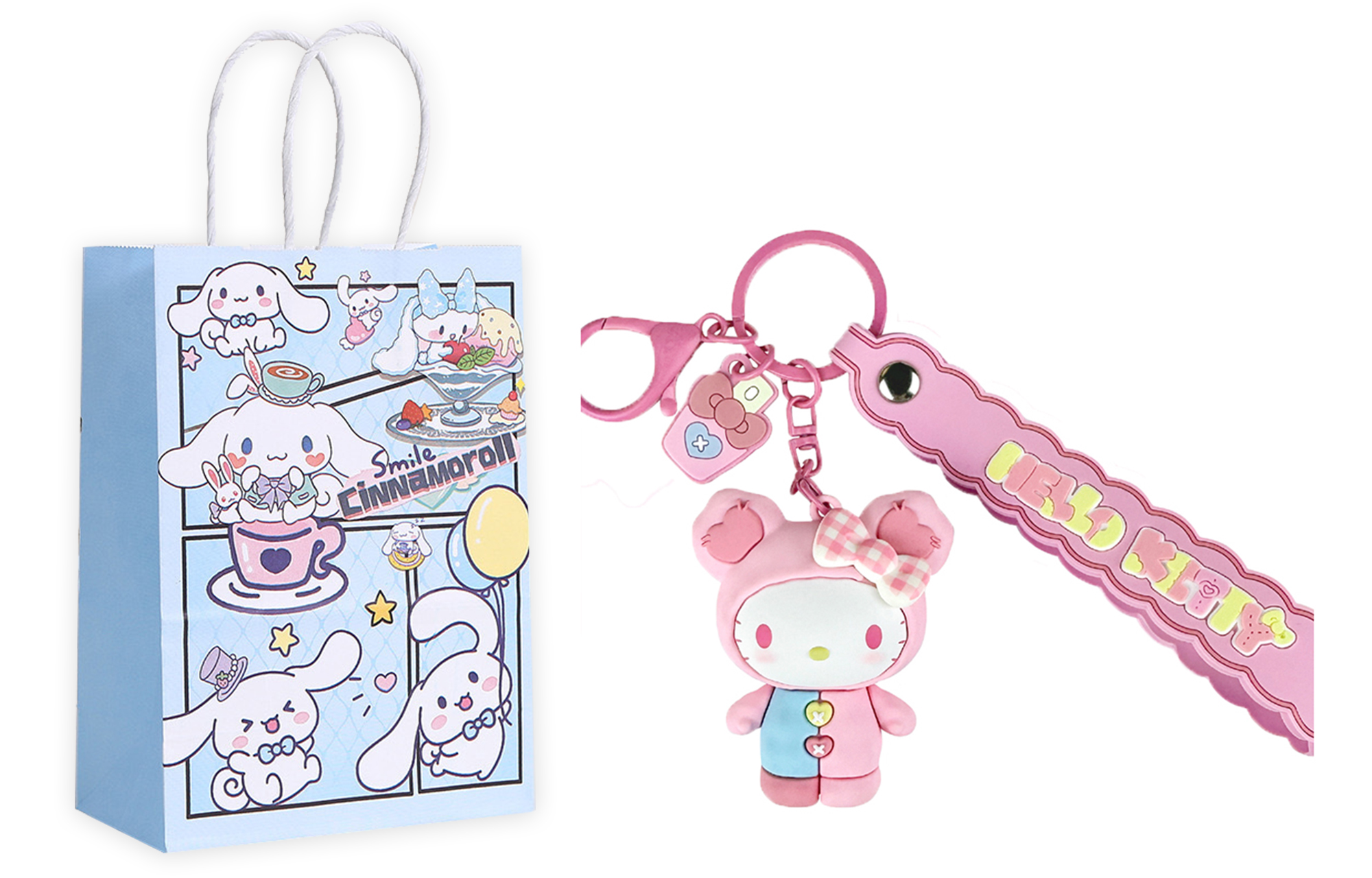 

Sanrio Брелок My Melody Hello Kitty из ПВХ Унисекс, Hello Kitty+Exquisite Shopping Bag
