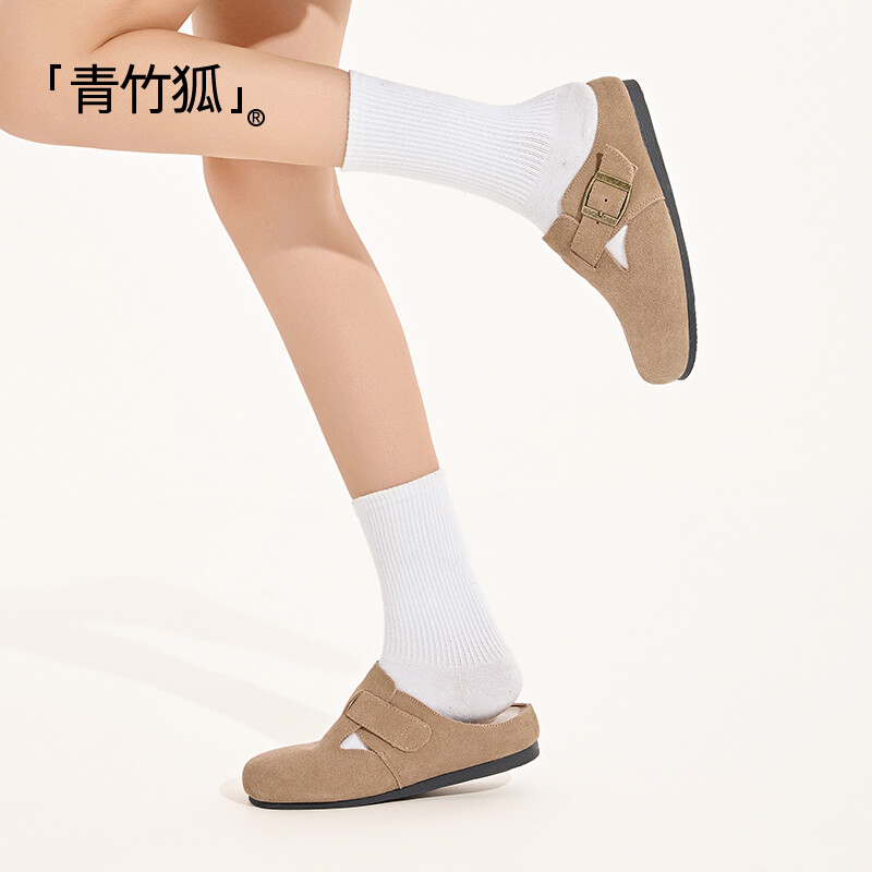 Мюли женские с закрытым носком женские Qingzhuhu, коричневый — фото 4