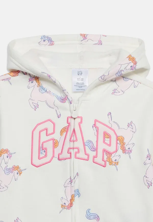 Толстовка на молнии Gap, модель Logo zip up sweatshirt, цвет новый офф-вайт — фото 4
