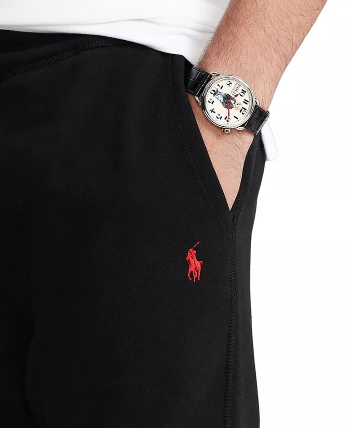 Мужские брюки из хлопкового флиса Polo Ralph Lauren, черный — фото 4